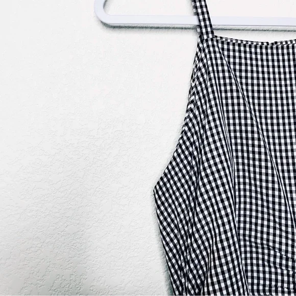TOIT VOLANT Jurancon Dress Black & White Gingham Midi Sleeveless - Picture 8 of 16